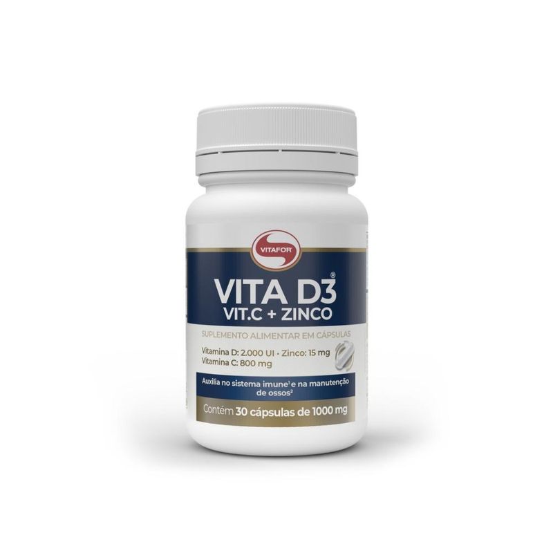 Vitamina D3 com Vit C e Zinco 30 caps Vitafor