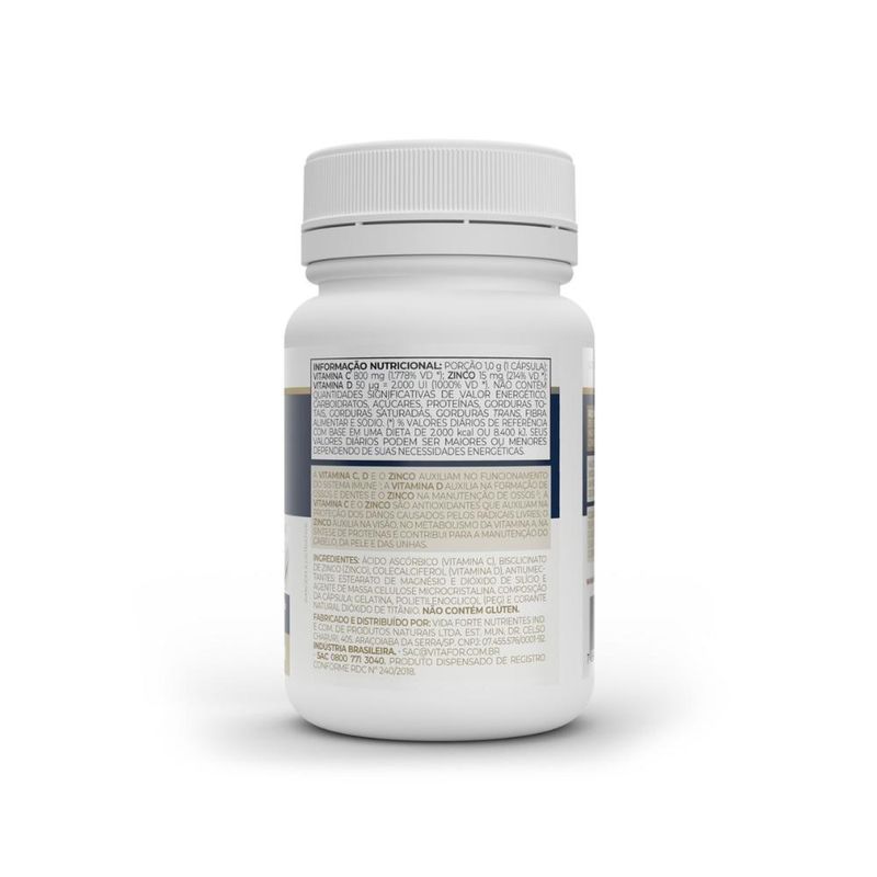 Vitamina D3 com Vit C e Zinco 30 caps Vitafor