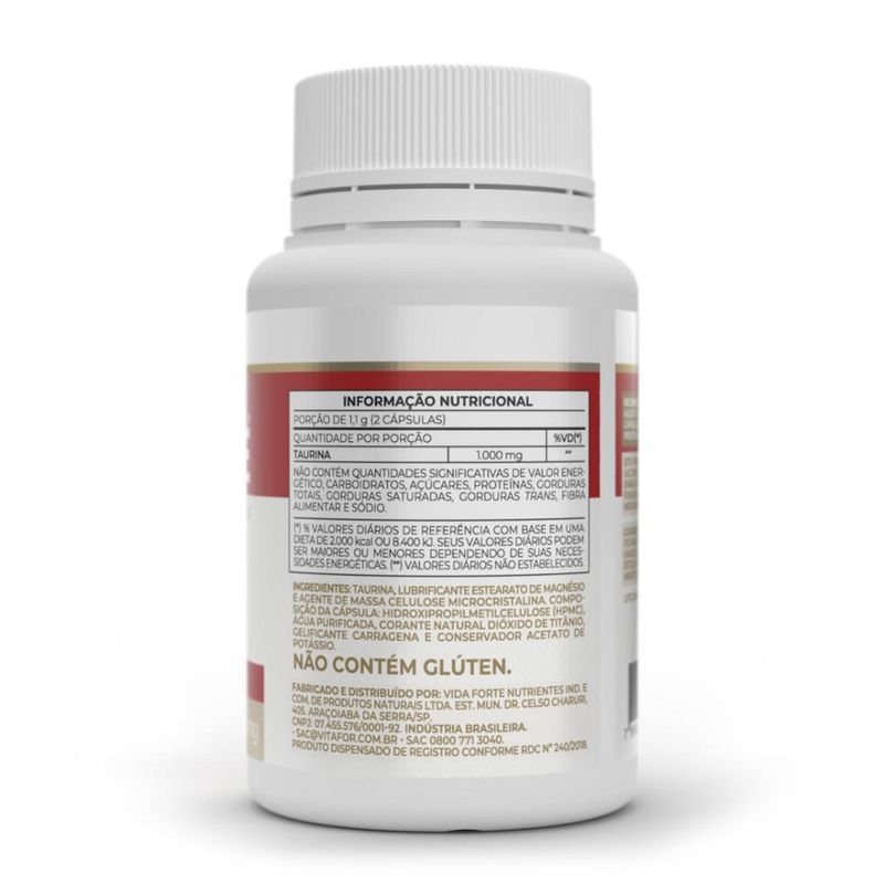 Taurine 1000mg L-Taurina 60 caps Vitafor