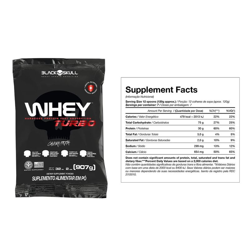 Kit Turbo Whey + Glutamina + Creatina (MORANGO)