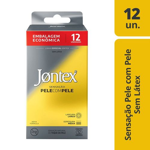 Preservativo camisinha jontex Pele com pele - 12 unidades