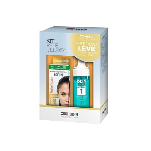 Kit Isdin Protetor Solar Fusion Water Fps60 50ml + Espuma De Limpeza Facial Acniben 150ml