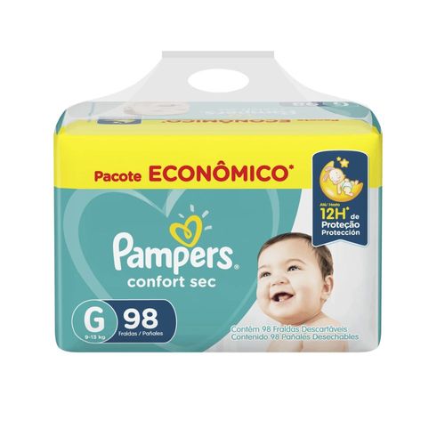 Fralda Pampers Confort Sec G 98 Unidades