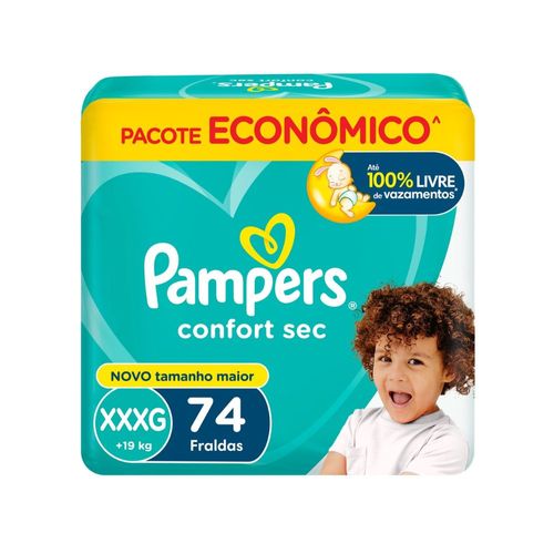 Fralda Pampers Confort Sec XXXG 74 Unidades