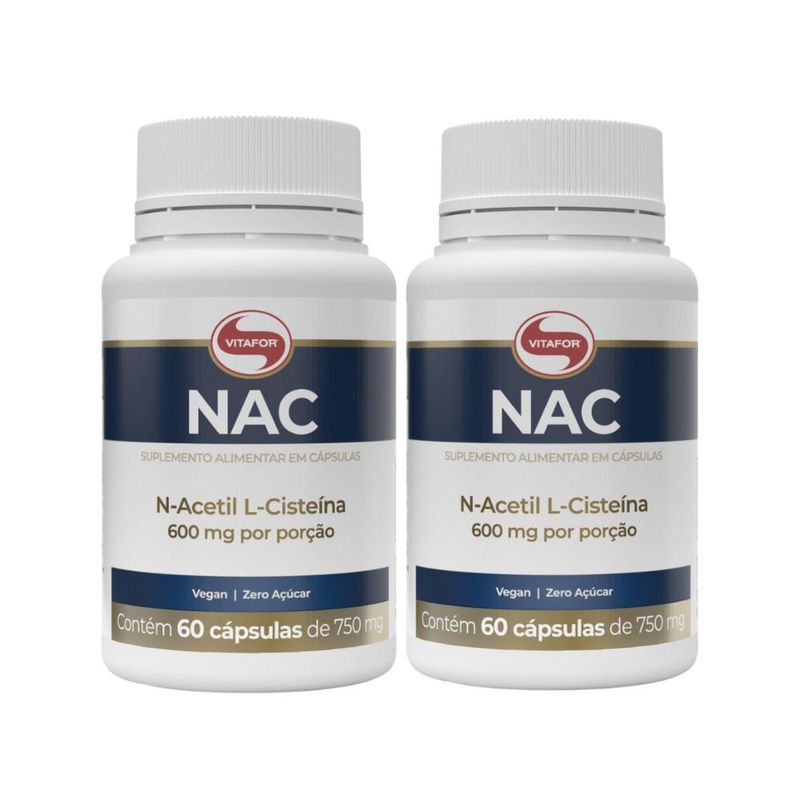 Kit 2x NAC N-Acetil L-Cisteína 600mg 60 caps Vitafor