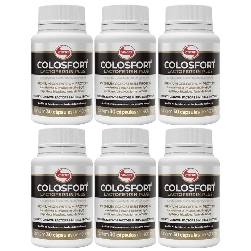 Kit 6x Colosfort Lactoferrina Plus Colostro 30 caps Vitafor