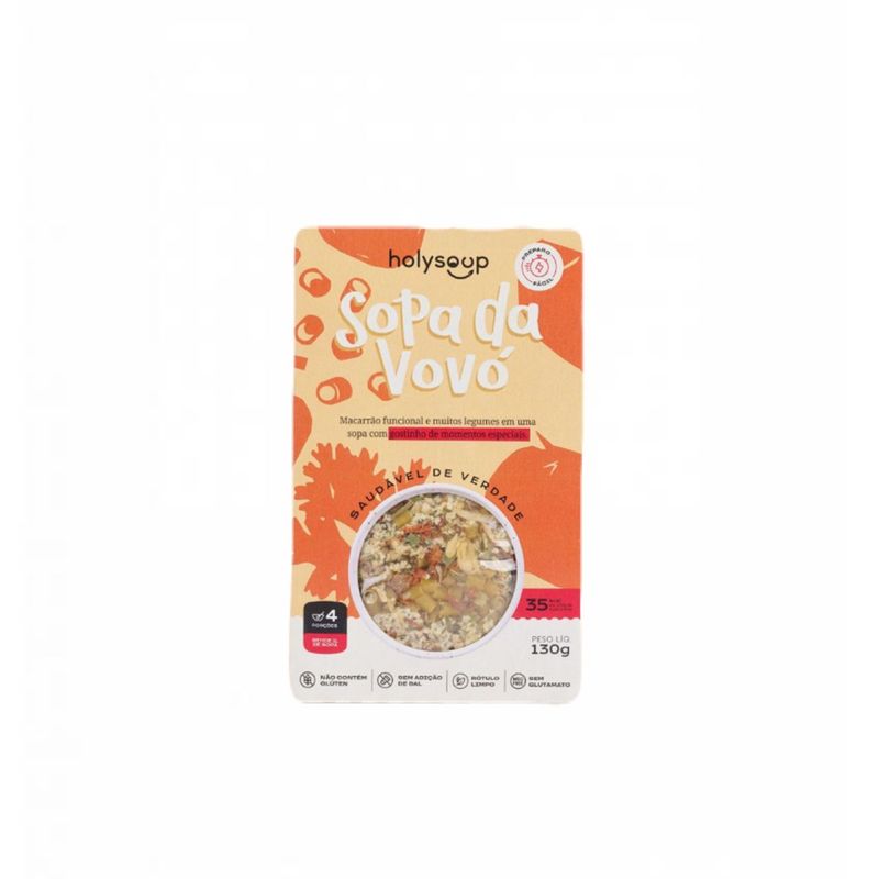 Sopa da Vovó - Macarrão e Legumes - Sem Glúten - Holysoup - 130g