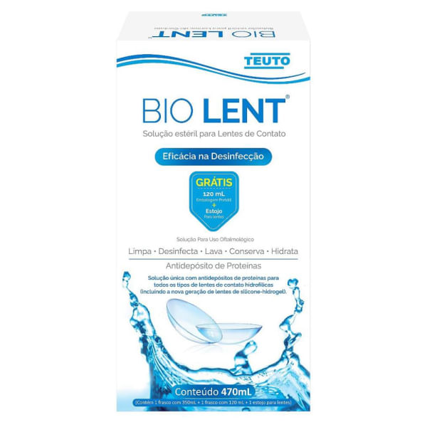Bio Lent: Kit Soluções para Lente de Contato - Frasco 350ml + Frasco 120ml - Teuto