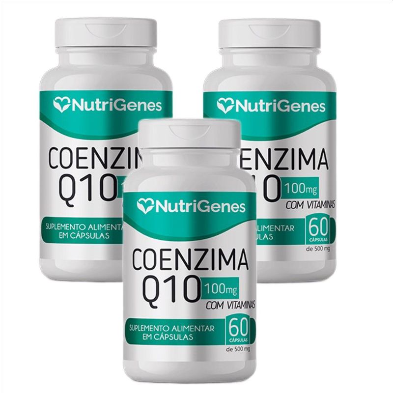 Coenzima Q10 CoQ10 Nutrigenes - 100mg - 60 Cápsulas (3 Unidades) + Vitaminas