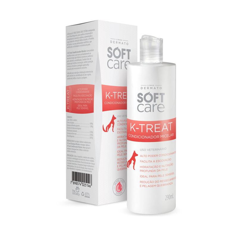 Soft Care Condicionador Micelar K-Treat Cães e Gatos 290ml