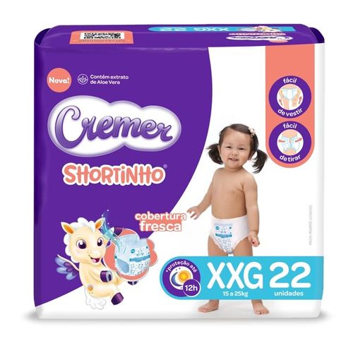 Fralda Cremer Shortinho Jumbo XXG 22 Unidades