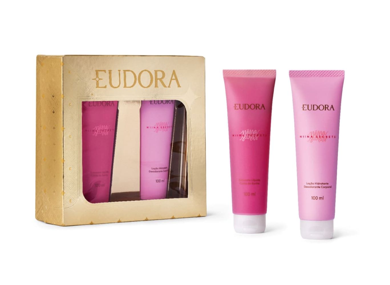 Brazil product data sample: Kit Niina Secrets Hidratante 100ml + Sabonete Líquido 100ml