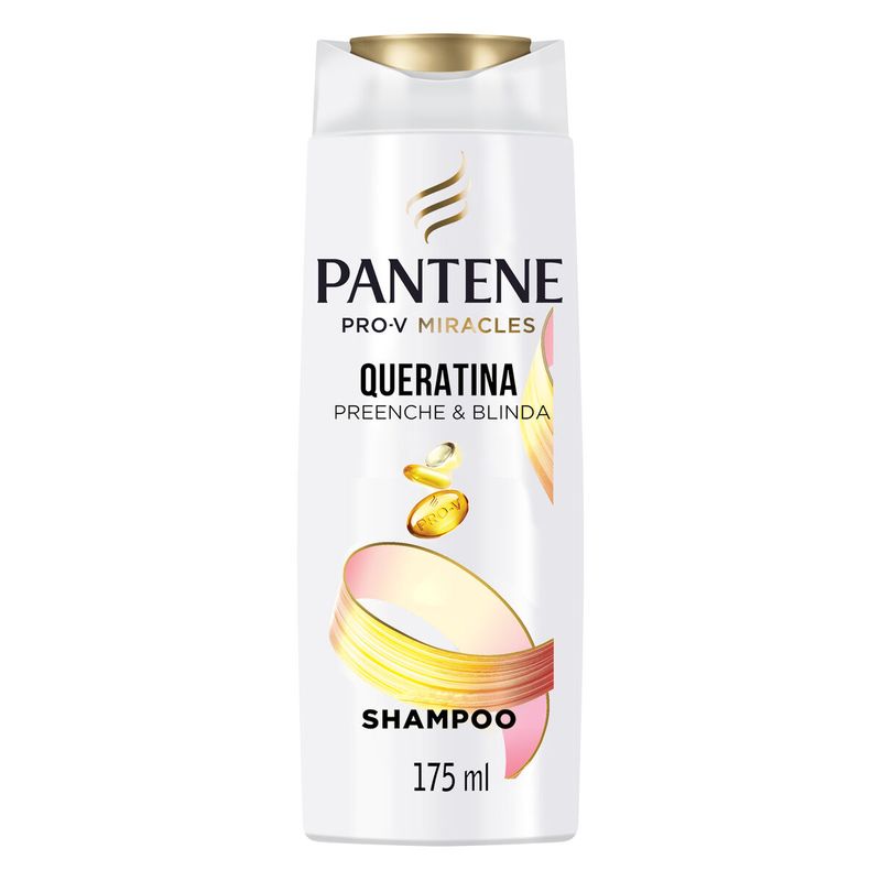 Shampoo Pantene E Pro-Vitamina B5 Pro-V Miracles Queratina Preenche   Blinda Com 175ml 