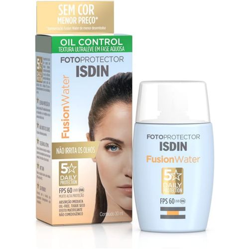 Protetor Solar Facial Isdin Fusion Water FPS60 Sem Cor 30ml