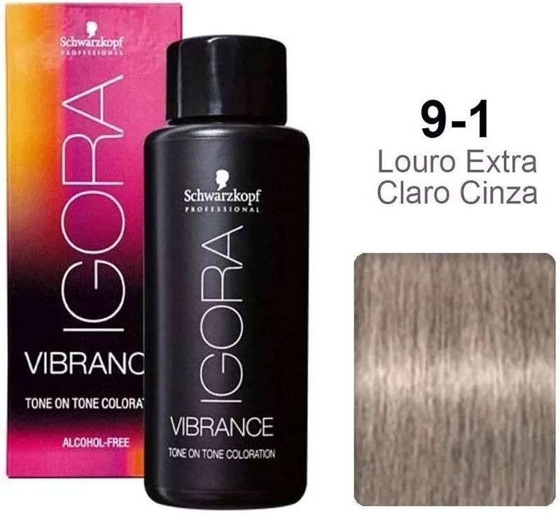 Schwarzkopf Igora Vibrance 9-1 Louro Extra Claro Cinza 60ml
