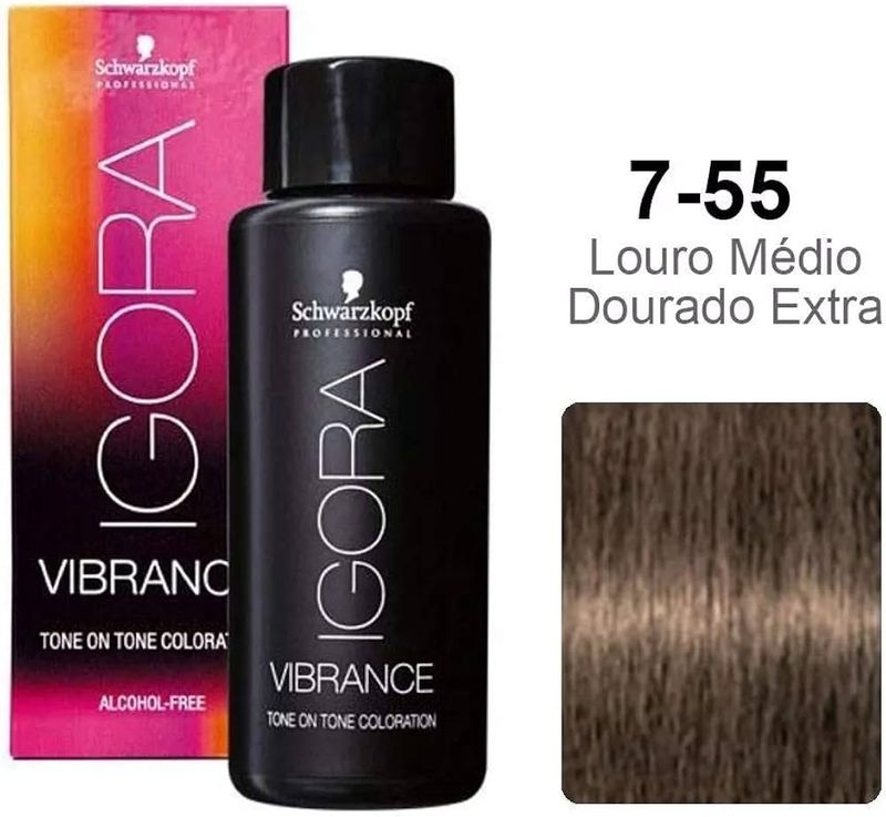 Schwarzkopf Igora Vibrance 7-55 Louro Médio Dourado 60ml