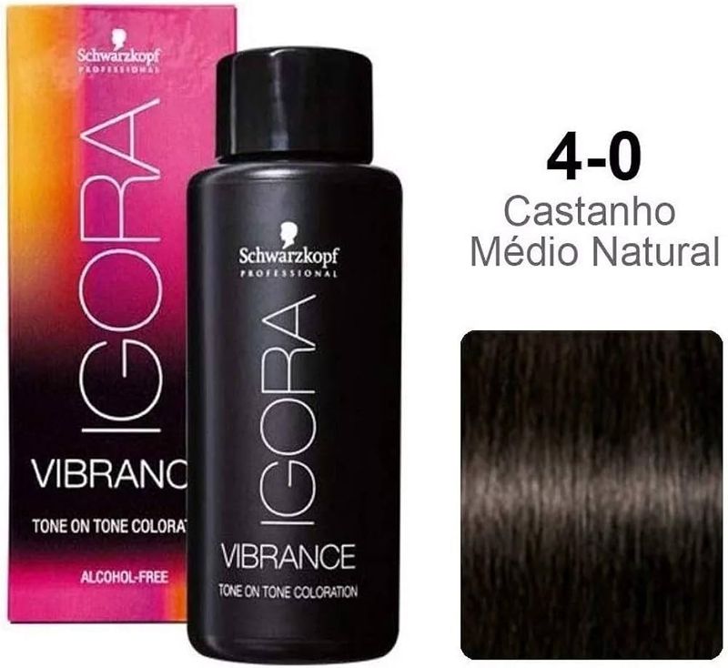 Schwarzkopf Igora Vibrance 4-0 Castanho Médio Natural 60ml