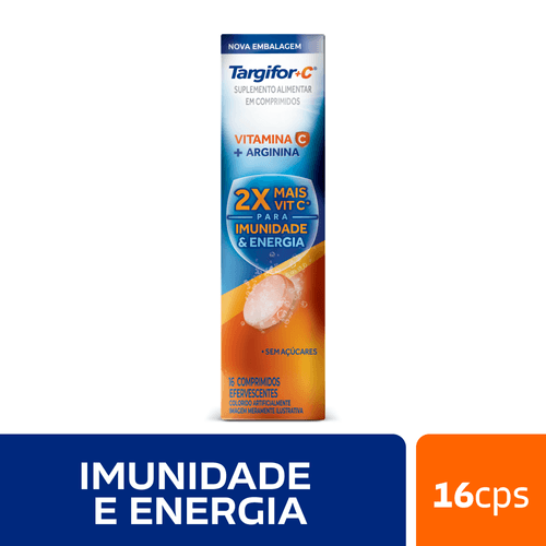 Targifor C Vitamina C e Arginina 16 Comprimidos Efervescentes