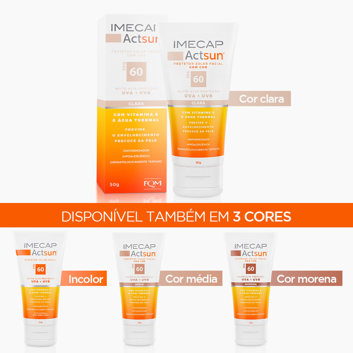 Protetor Solar Facial Imecap Actsun Clara FPS60 50g - Pague Protetor Solar Facial Imecap Actsun Clara FPS60 50g - Pague
