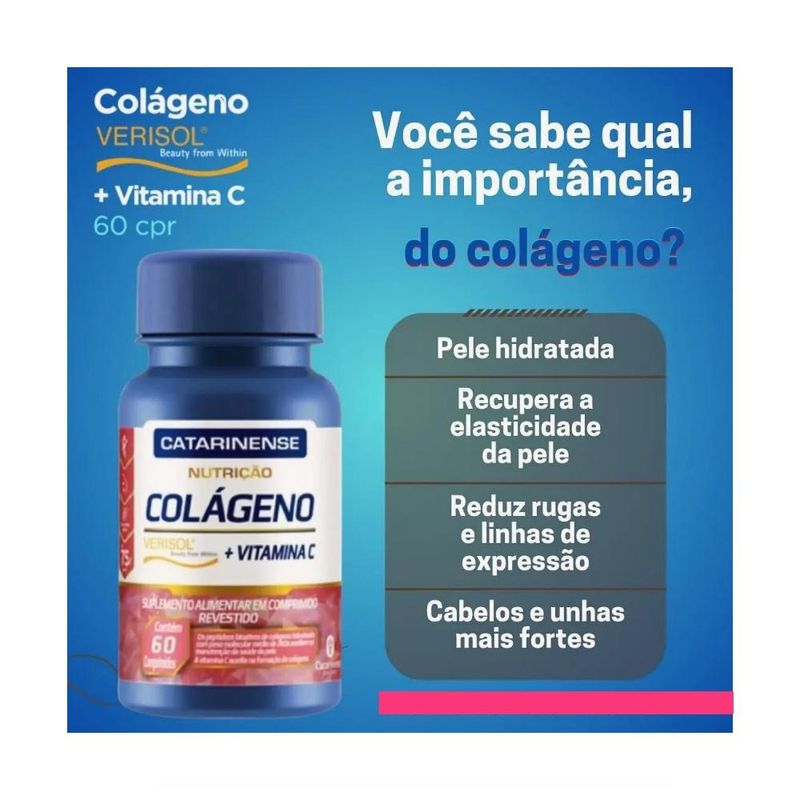 Colágeno Verisol + Vitamina C 60 Comprimidos - Catarinense