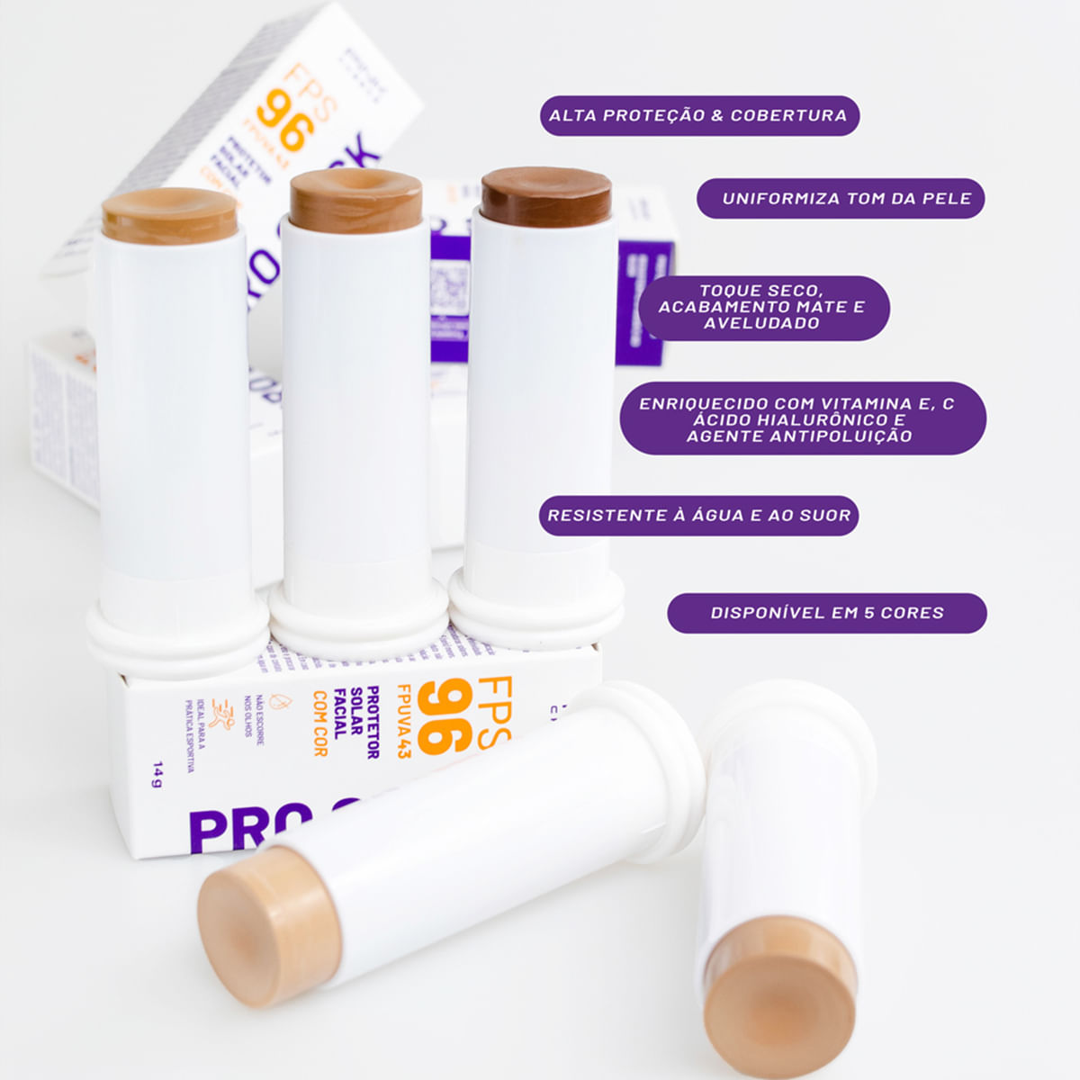 Pro Stick Protetor Solar Multifuncional FPS 96 - PRO30 (14g