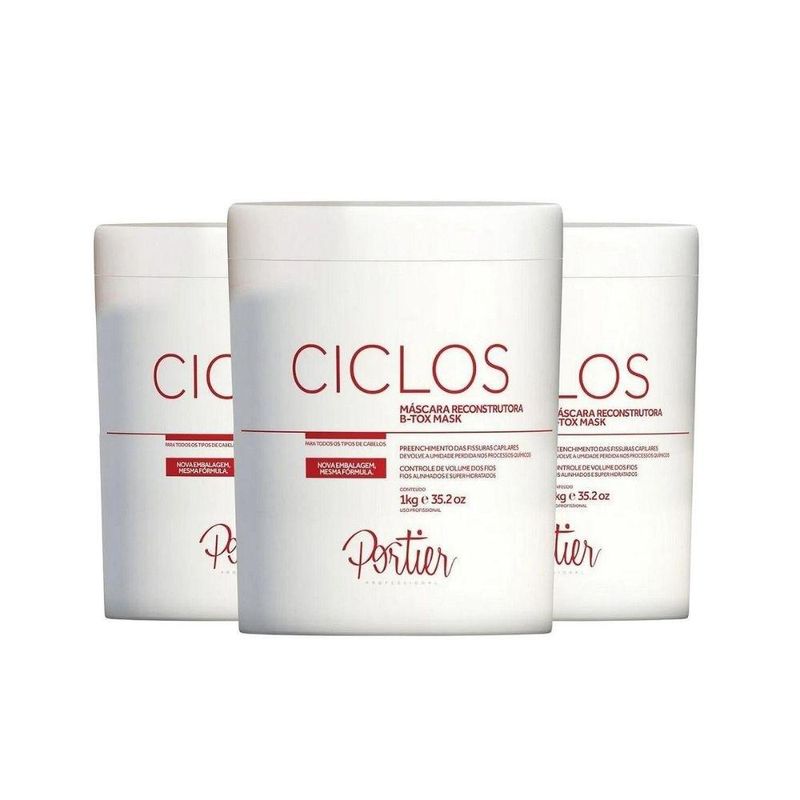 Portier Ciclos B-Tox Máscara Reconstrutora 3 x 1kg