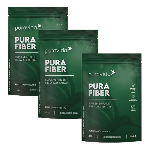 3x Pura Fiber - 250g - Fibra Alimentar - Pura Vida