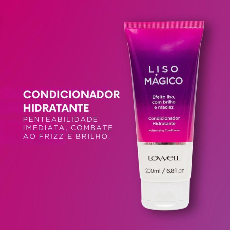 Lowell Keeping Liss Liso Mágico Kit: Shampoo 240ml + Condicionador 200ml + Termoativo 200ml