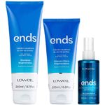 Lowell Ends Regeneração Shampoo 240ml + Máscara 200ml + Leave 100ml