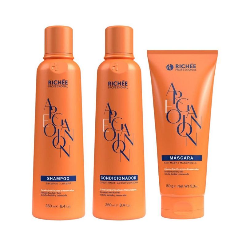 Richée Argan e Ojon Shampoo 250ml + Condicionador 250ml + Máscara 150g