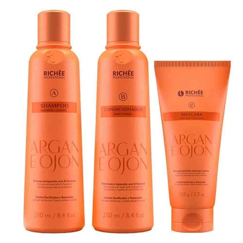 Richée Argan e Ojon Shampoo 250ml + Condicionador 250ml + Máscara 150g