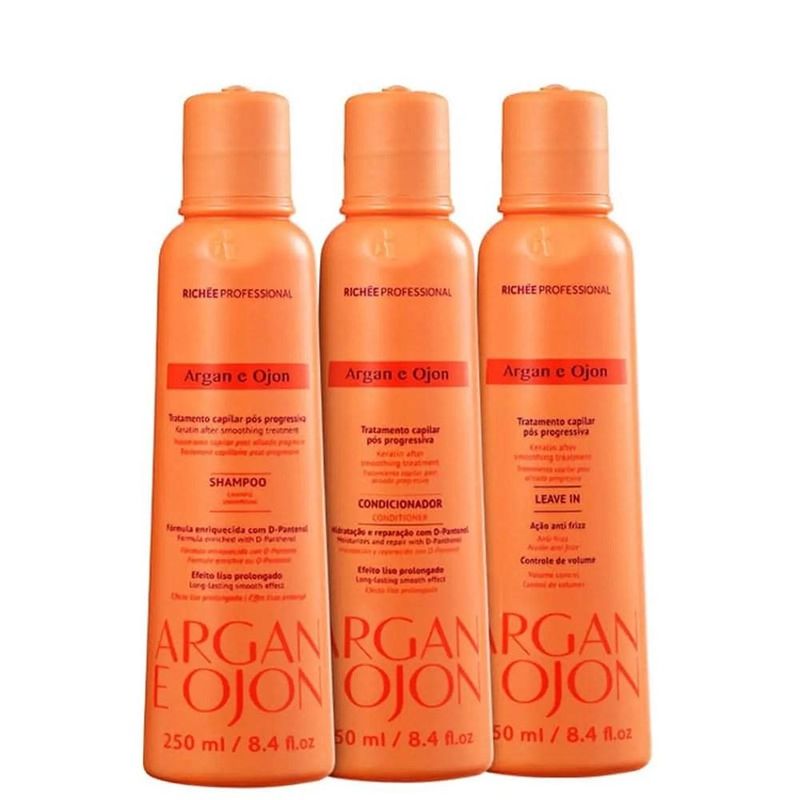 Richée Argan e Ojon Shampoo 250ml + Condicionador 250ml + Leave-in 250ml