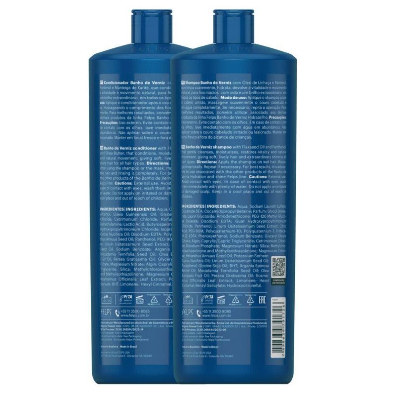 Felps Professional Banho de Verniz Shampoo e Condicionador 2x1000ml