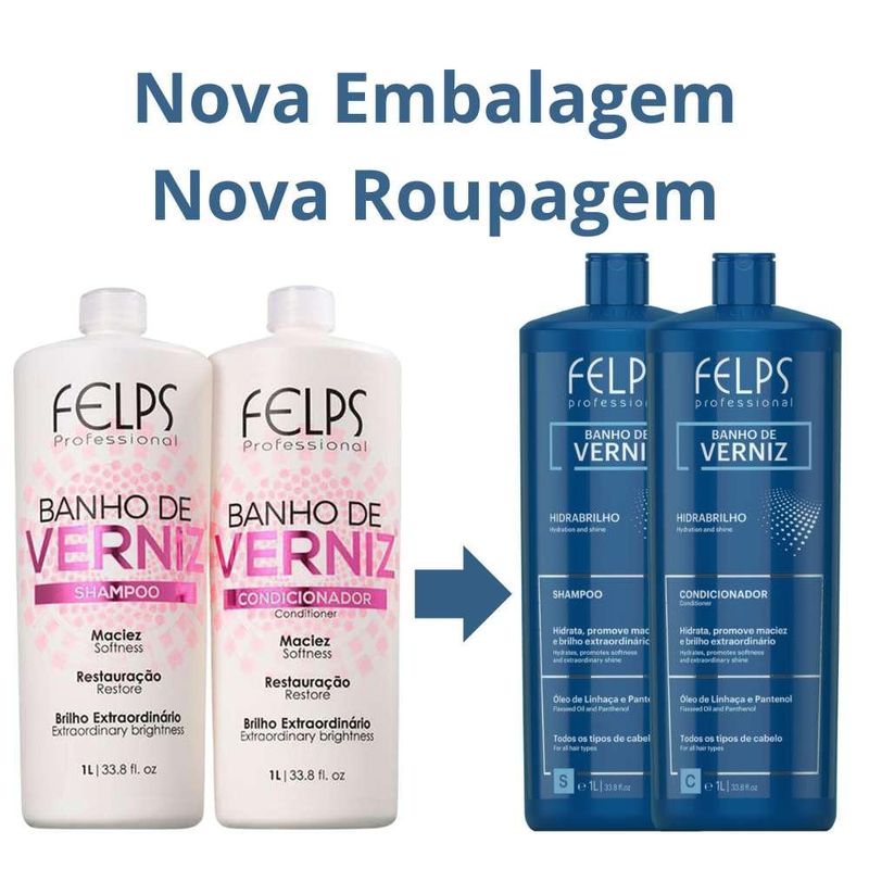 Felps Professional Banho de Verniz Shampoo e Condicionador 2x1000ml