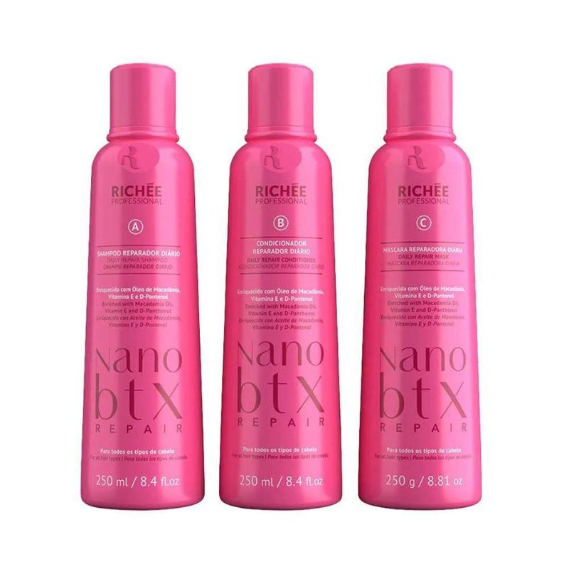Richée Nano Btx Repair Shampoo + Condicionador + Máscara (3 x 250ml)