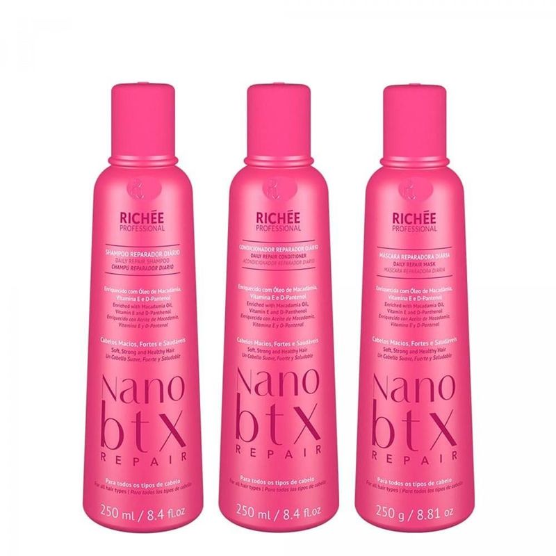Richée Nano Btx Repair Shampoo + Condicionador + Máscara (3 x 250ml)
