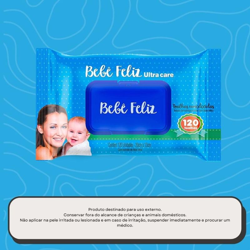 Bebê Feliz Toalhas Umedecidas 120 Folhas