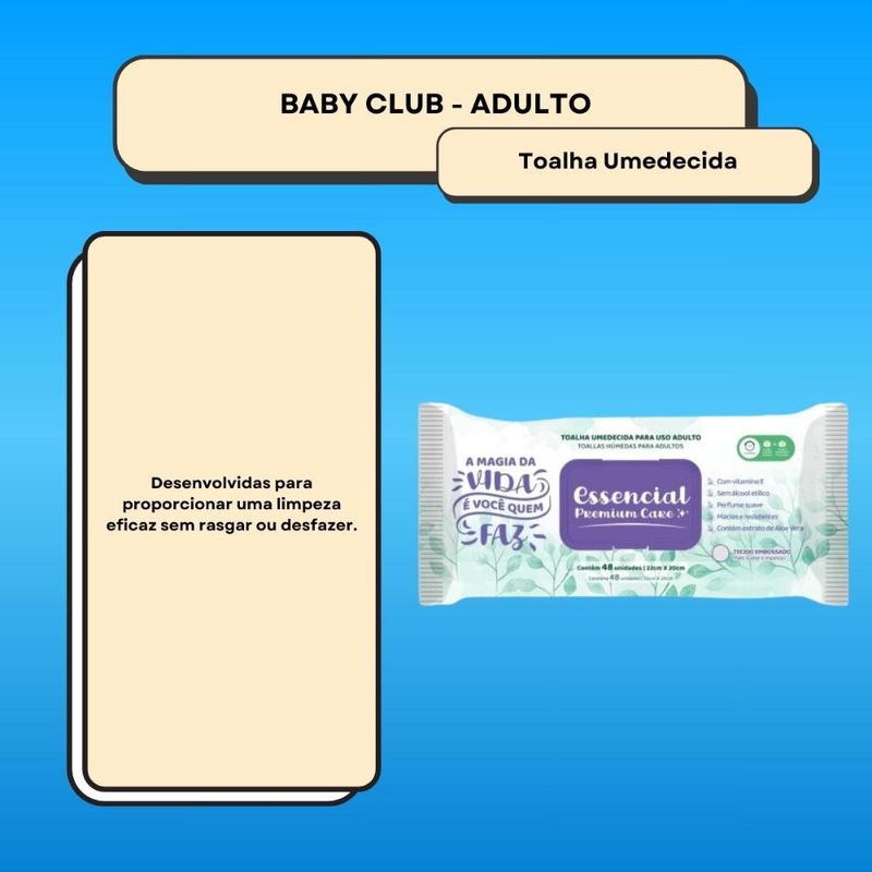 Essencial Care Toalhas Umedecidas Adulto 48 Folhas