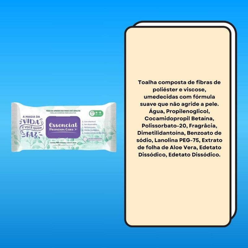 Essencial Care Toalhas Umedecidas Adulto 48 Folhas