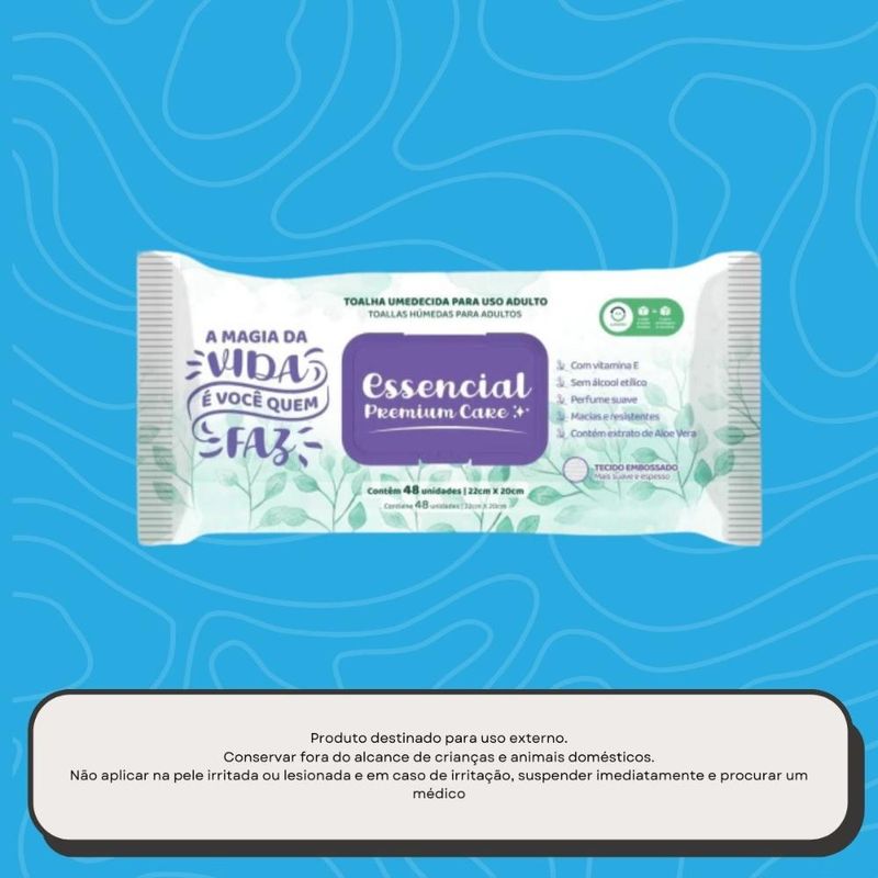 Essencial Care Toalhas Umedecidas Adulto 48 Folhas