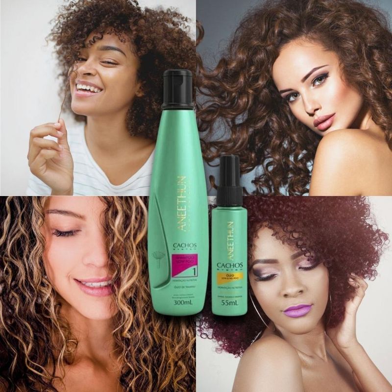 Aneethun Cachos Shampoo 300ml + Óleo de Hidratação 55ml