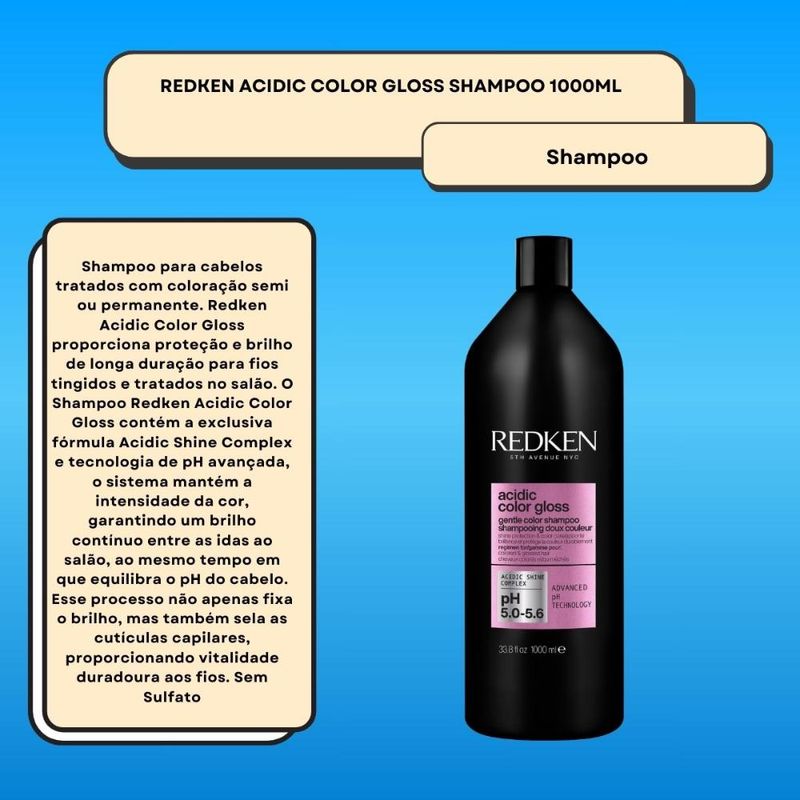 Redken Acidic Color Gloss Shampoo - 1000ml