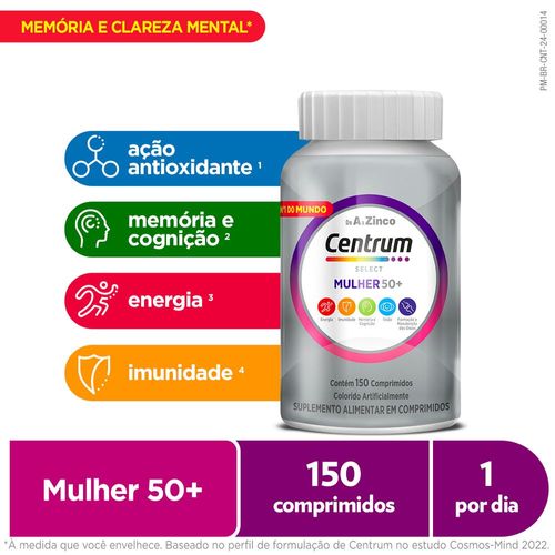 Centrum Select  Multivitaminico Mulher 50 + Vitaminas De A A Z  Com 150 Comprimidos