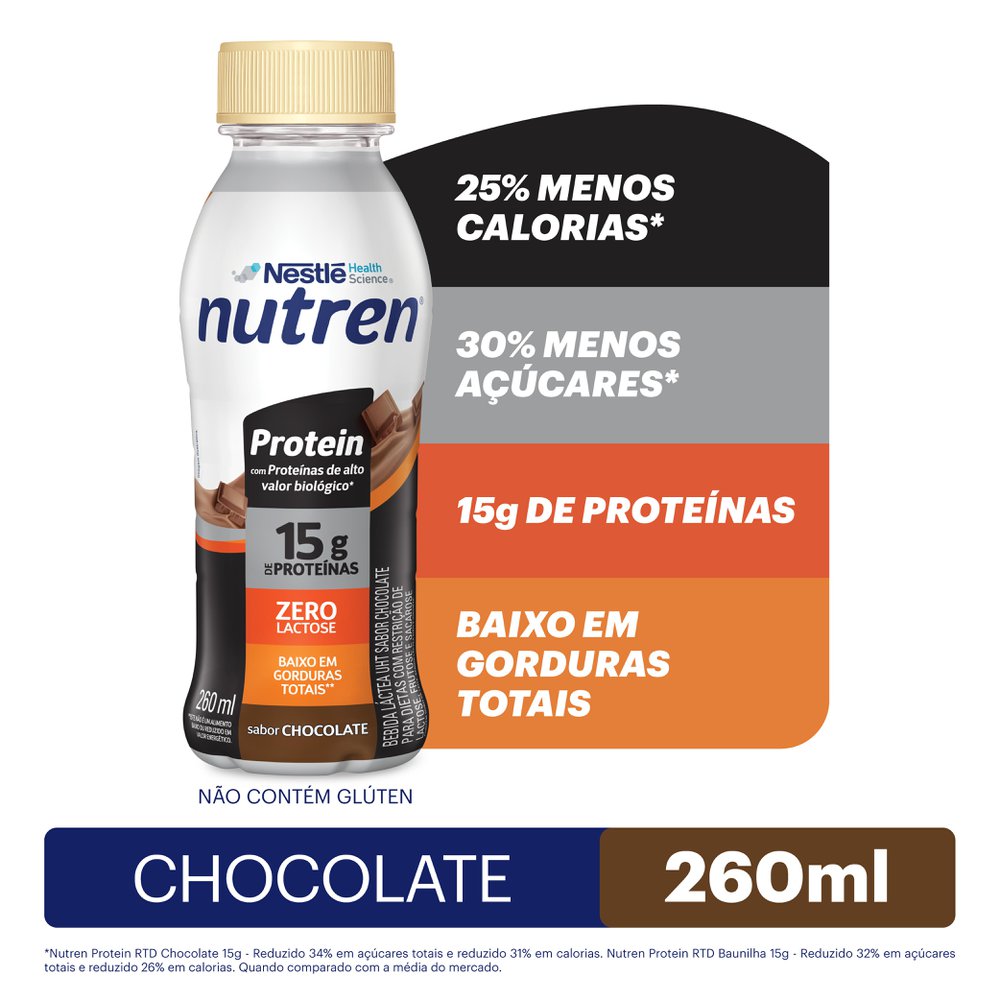 Bebida Láctea Nutren Protein 15g de proteínas Chocolate 260ml é boa?