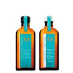 Kit Moroccanoil: Óleo Capilar 100ml + Óleo Light 100ml - Tratamento Profissional