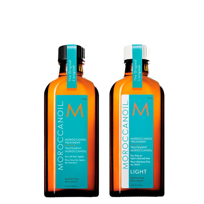 Kit Moroccanoil: Óleo Capilar 100ml + Óleo Light 100ml - Tratamento Profissional