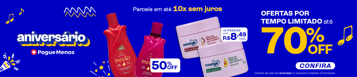 Banner de aniversário Pague Menos